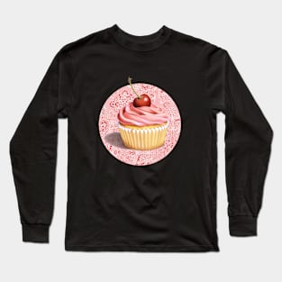 Pink Cupcake Paisley Bandana Long Sleeve T-Shirt